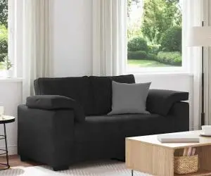 vidaXL Canapea loveseat neagră 120 cm catifea