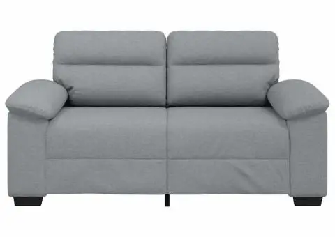 Canapea cu 2 locuri, țesătură gri deschis, 120 cm - 4/5