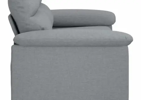 Canapea cu 2 locuri, țesătură gri deschis, 120 cm - 5/5