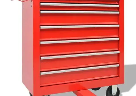 Cărucior de scule pentru atelier, 1125 de scule, roșu, oțel - 2/5