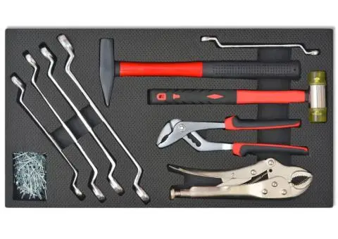 Cărucior de scule pentru atelier, 1125 de scule, roșu, oțel - 3/5