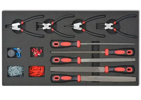 Cărucior de scule pentru atelier, 1125 de scule, roșu, oțel - 4/5