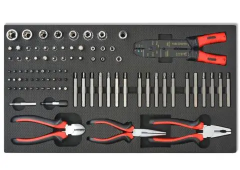 Cărucior de scule pentru atelier, 1125 de scule, roșu, oțel - 5/5