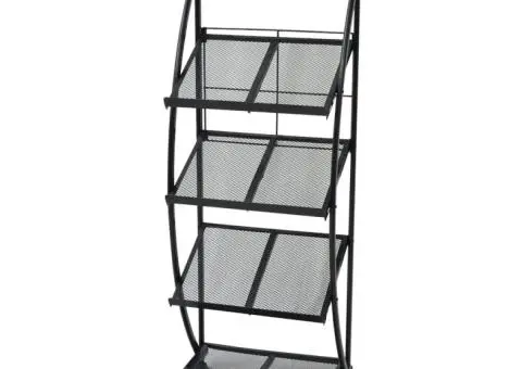 Raft reviste A4, 47 x 40 x 134 cm, negru și alb - 1/5