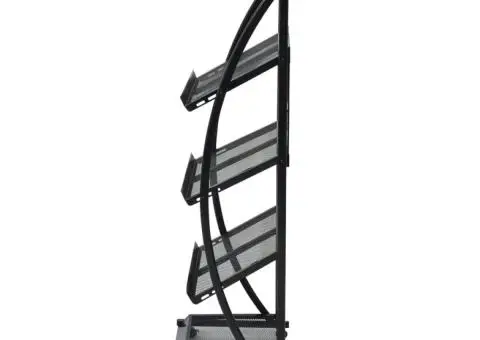 Raft reviste A4, 47 x 40 x 134 cm, negru și alb - 2/5