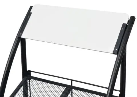 Raft reviste A4, 47 x 40 x 134 cm, negru și alb - 4/5