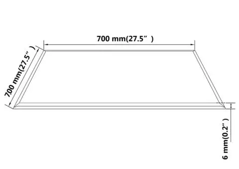Blat de masă din sticlă securizată pătrat 700 x 700 mm - 4/4