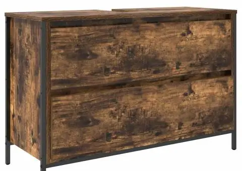 Dulap pentru baie cu sertare stejar afumat 90x34,5x60 cm - 2/5