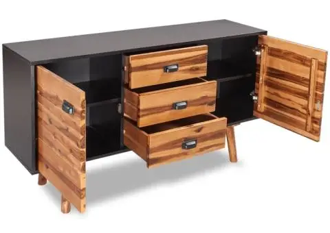 Dulap, 115x35x70 cm, lemn masiv de acacia - 3/5