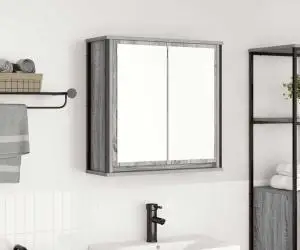 vidaXL Dulap de baie cu oglindă Gri Sonoma 60x21x60 cm
