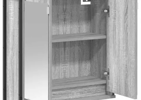 Dulap de baie cu oglindă Gri Sonoma 60x21x60 cm - 4/5