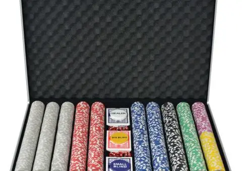 Set de poker cu 1000 de jetoane cu laser din aluminiu - 1/5