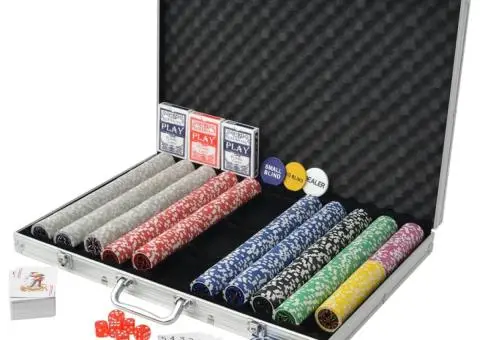 Set de poker cu 1000 de jetoane cu laser din aluminiu - 2/5