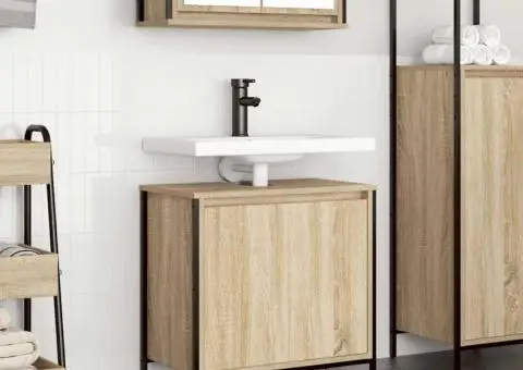 Dulap pentru lavoar baie Stejar Sonoma 60x34,5x60 cm - 1/5