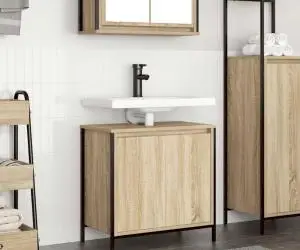 vidaXL Dulap pentru lavoar baie Stejar Sonoma 60x34,5x60 cm