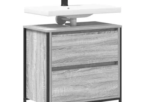 Dulap pentru baie cu sertare Gri Sonoma 60x34,5x60 cm - 4/5