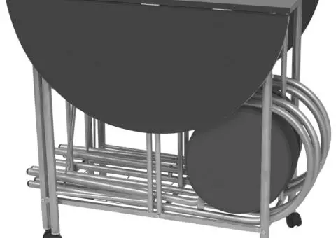 Set masă și scaune de bucătărie pliante MDF, negru, 5 piese - 5/5