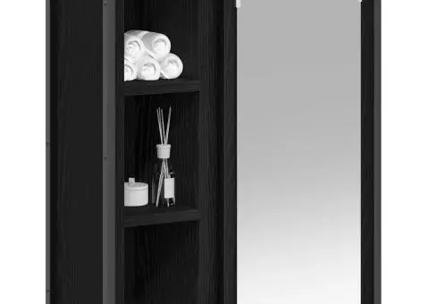 Dulap de baie cu oglindă stejar negru 50x21x60 cm - 4/5