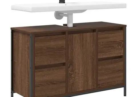 Dulap pentru chiuvetă cu sertare Stejar maro 90x34,5x60 cm - 4/5