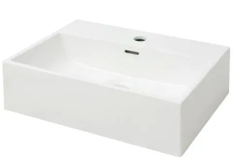Chiuvetă baie, orificiu robinet, alb, 51,5x38,5x15 cm, ceramică - 2/5