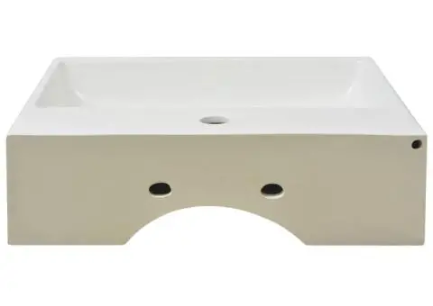 Chiuvetă baie, orificiu robinet, alb, 51,5x38,5x15 cm, ceramică - 4/5