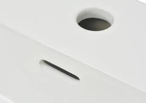 Chiuvetă baie, orificiu robinet, alb, 51,5x38,5x15 cm, ceramică - 5/5