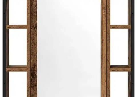 Dulap cu oglindă de baie lemn vechi 60x16x60 cm lemn de lemn - 4/5