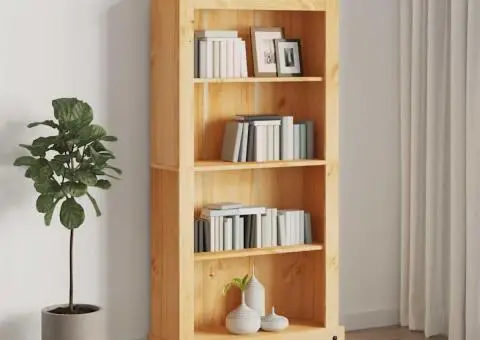 Bibliotecă 4 rafturi pin, stil mexican Corona 80x29x150 cm - 1/5