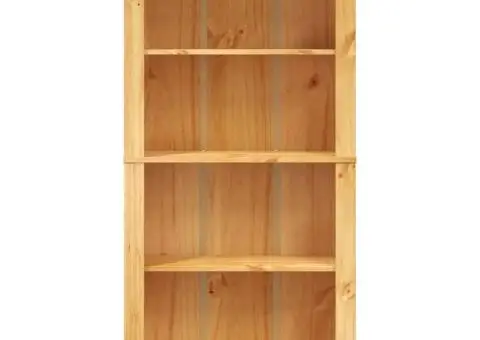 Bibliotecă 4 rafturi pin, stil mexican Corona 80x29x150 cm - 3/5
