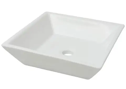 Chiuvetă ceramică pătrată, alb, 41,5 x 41,5 x 12 cm - 2/5