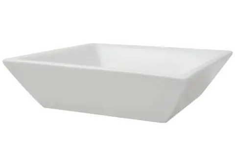 Chiuvetă ceramică pătrată, alb, 41,5 x 41,5 x 12 cm - 3/5