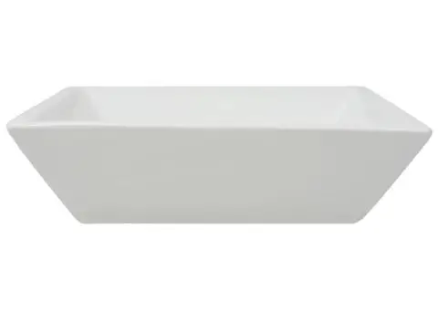 Chiuvetă ceramică pătrată, alb, 41,5 x 41,5 x 12 cm - 4/5