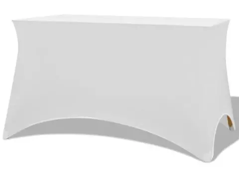 Huse elastice pentru masă, 243 x 76 x 74 cm, alb, 2 buc. - 1/5