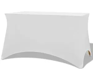 vidaXL Huse elastice pentru masă, 243 x 76 x 74 cm, alb, 2 buc.