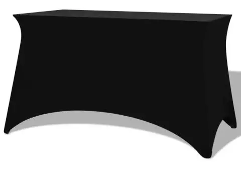 Huse de masă elastice, 2 buc, negru, 183 x 76 x 74 cm - 1/5