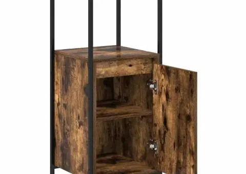 Dulap de baie cu rafturi stejar afumat 36x35x95 cm - 5/5