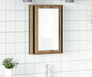 vidaXL Dulap cu oglindă pentru baie Stejar Artisan Lemn prelucrat