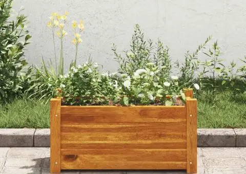 Strat înălțat de grădină, 50x25x25 cm, lemn de acacia - 1/5