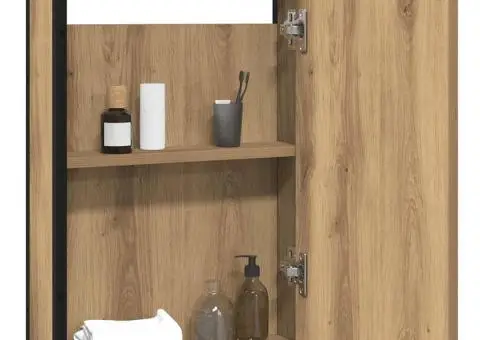 Dulap cu oglindă pentru baie Stejar Artisan Lemn prelucrat - 3/5