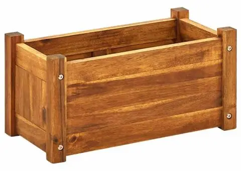 Strat înălțat de grădină, 50x25x25 cm, lemn de acacia - 2/5