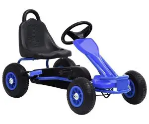 vidaXL Mașinuță kart cu pedale și roți pneumatice, albastru