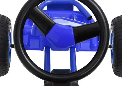 Mașinuță kart cu pedale și roți pneumatice, albastru - 5/5