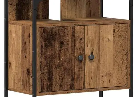 Dulap pentru chiuvetă de baie lemn vechi lemn prelucrat - 2/5