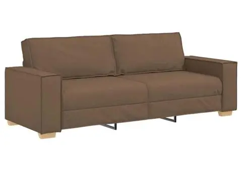 Set de canapele cu perne, 2 piese, maro, textil - 5/5