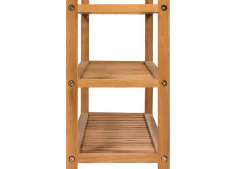 Pantofar cu 3 rafturi, 100x27x60 cm, lemn masiv de stejar - 3/5