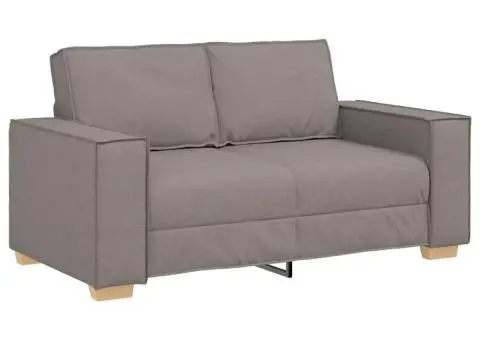 Set de canapea cu perne, 2 piese, gri taupe, material textil - 4/5