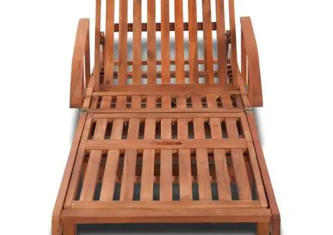 Șezlong, lemn masiv de acacia - 2/5