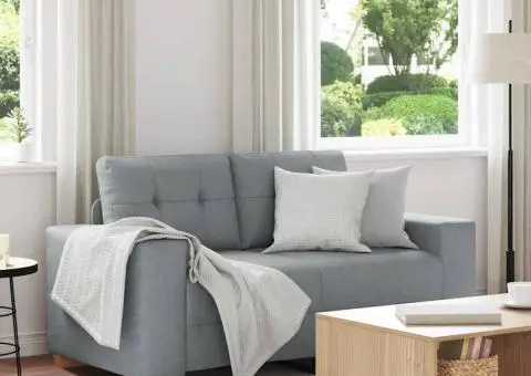 Canapea lovesea gri deschis 120 cm stofa - 1/5