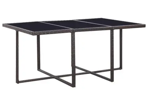 Set mobilier de exterior cu perne, 11 piese, maro, poliratan - 5/5