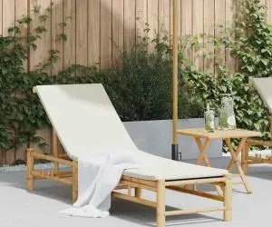 vidaXL Sezlong cu perne 55x199x30 cm bambus